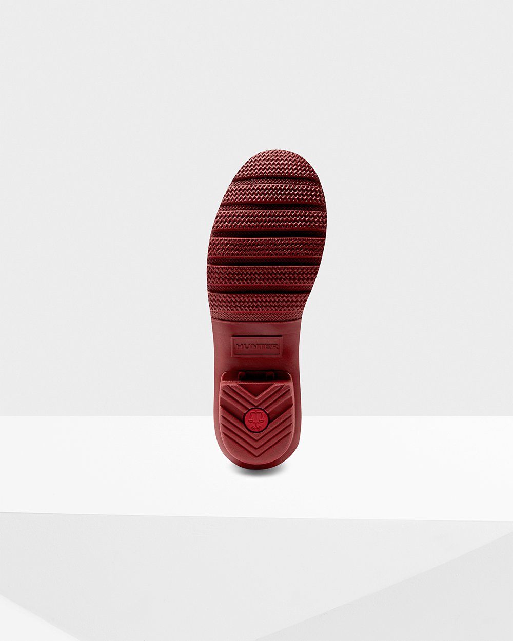 Galochas Curtas Hunter Feminina Cinzentas Vermelhas - Original Exploded Logo - 82YLHQVDZ